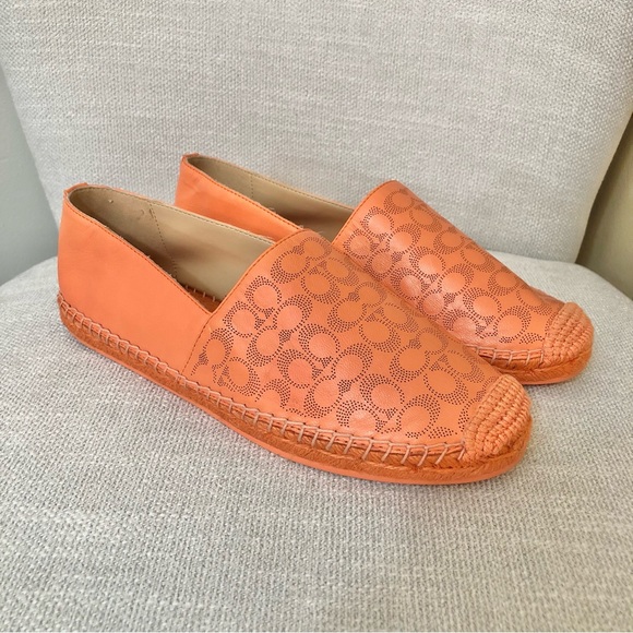 Coach Shoes Coach Tangerine Coral Orange Carley Leather Logo